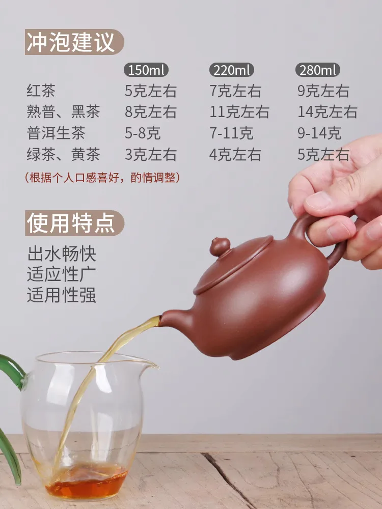 Deyuan Chang Reputation Upgrade Yixing Purple Clay Teapot Pure Handmade Raw Ore Trough Clear Shadow Ladle Semi Inner