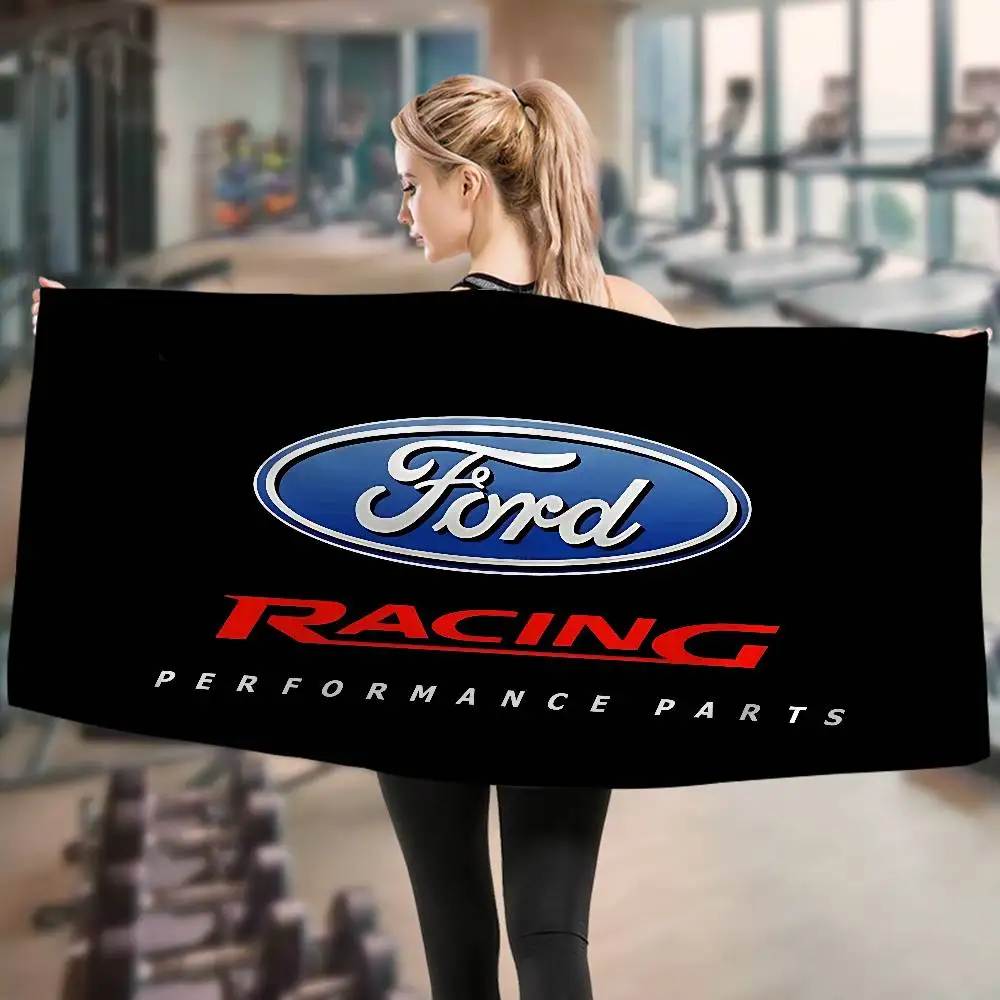 F-Ford mustang 50 Years Microfiber Printed Beach Towel Mountain Climbing Yoga Beach Swimming Running Absorbent Soft Towel