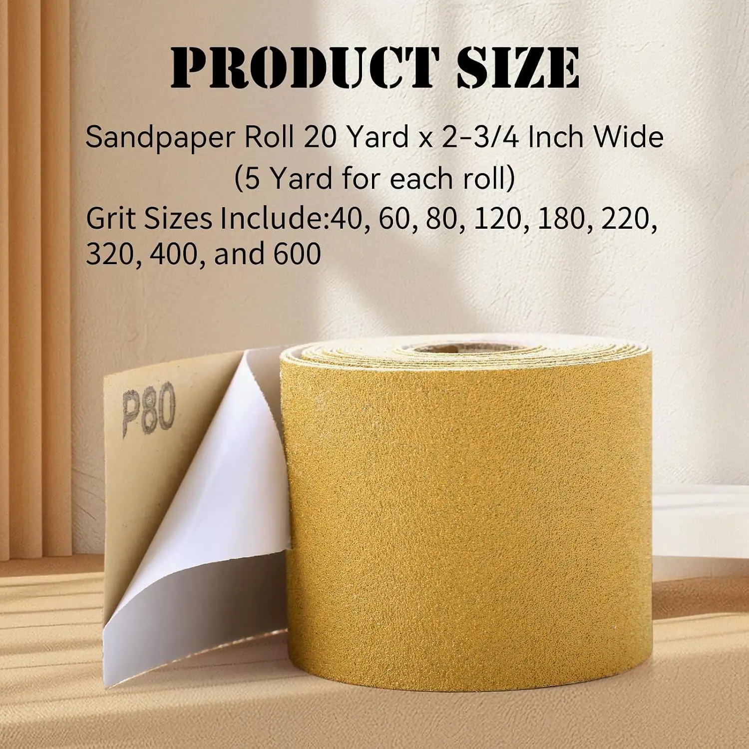 18 Rolls 90 Yards 40, 60, 80, 120, 180, 220, 320, 400, 600 Grit Psa Continuous Sandpaper Roll 2-3/4