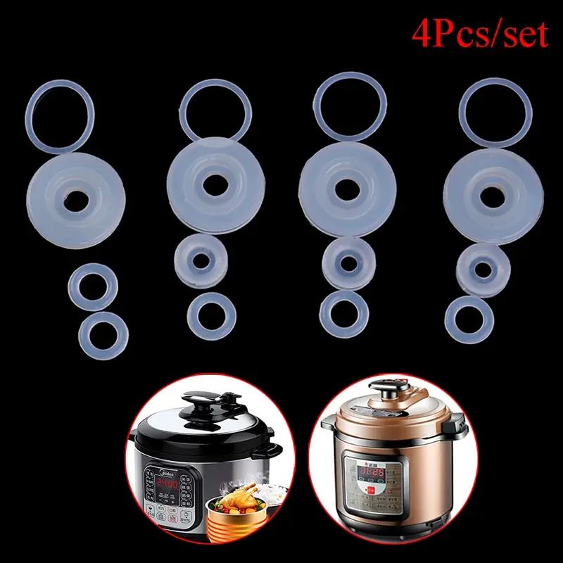 4pcs/set Electrical Pressure Cooker Valve Parts Ball Float Sealer Seal Rings Safe Non Toxic Gasket