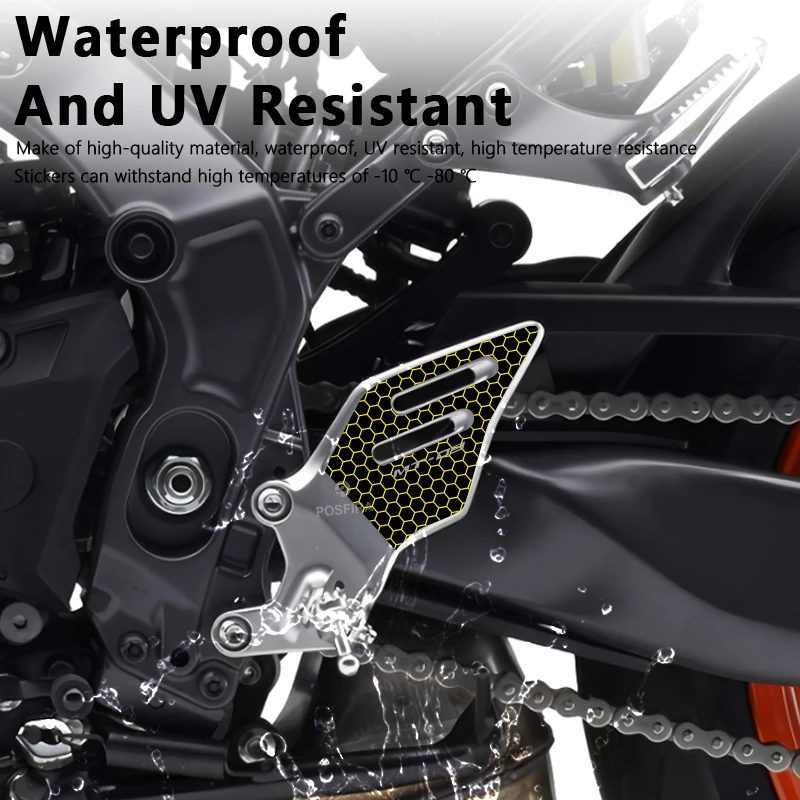 POSFIRA Motorcycle Footrest Panel Sticker Vinyl Decals for Yamaha MT09 MT 09 SP MT-09 2021 2022 2023 Motorbike Accessories 4