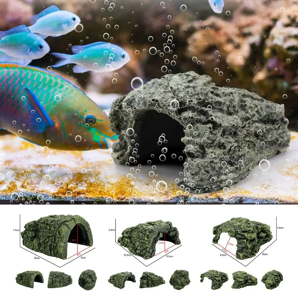 Easy To Clean Resin Fish Shrimp Hiding Cave Landscape Decor Turtle Shelter Fish Tank Scenery House Shrimp