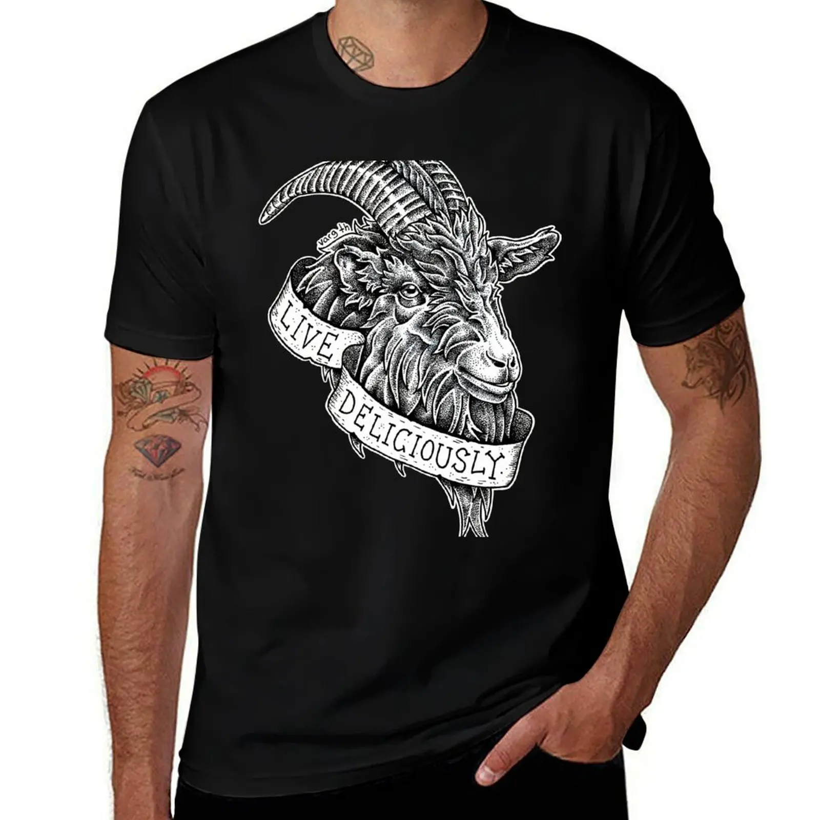 

Live deliciously T-Shirt t shirts for man graphic vintage cotton t shirt man T-Shirt