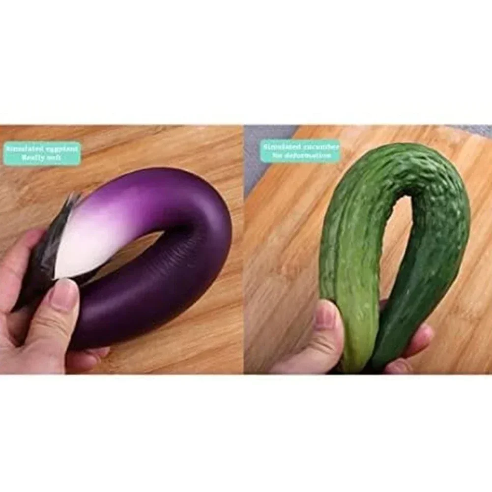 Artificial Fake Cucumber Aubergine Brinjaul Model Hotel Restaurant Store Shop Decor Simulation Vegetables Photo Props Hot Sale