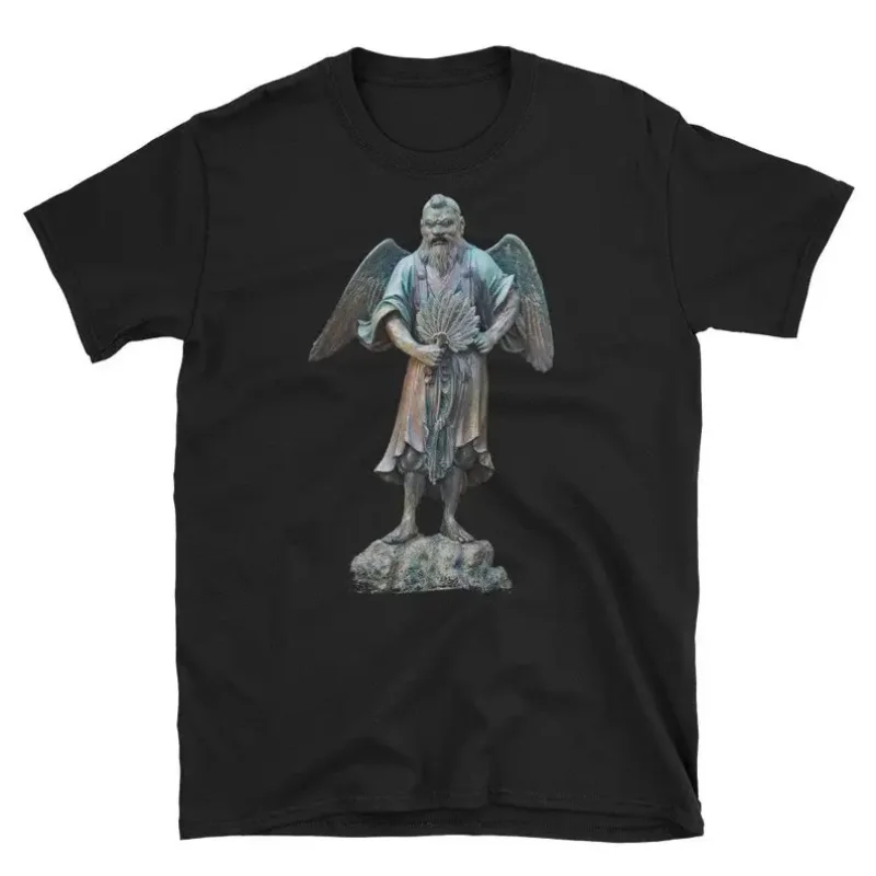 Tengu Statue of Japanese Mythology T-Shirt Adult Regular Fit O-Necked Tees Cotton Men's Printed TopsAnime Graphic T-shirts for M