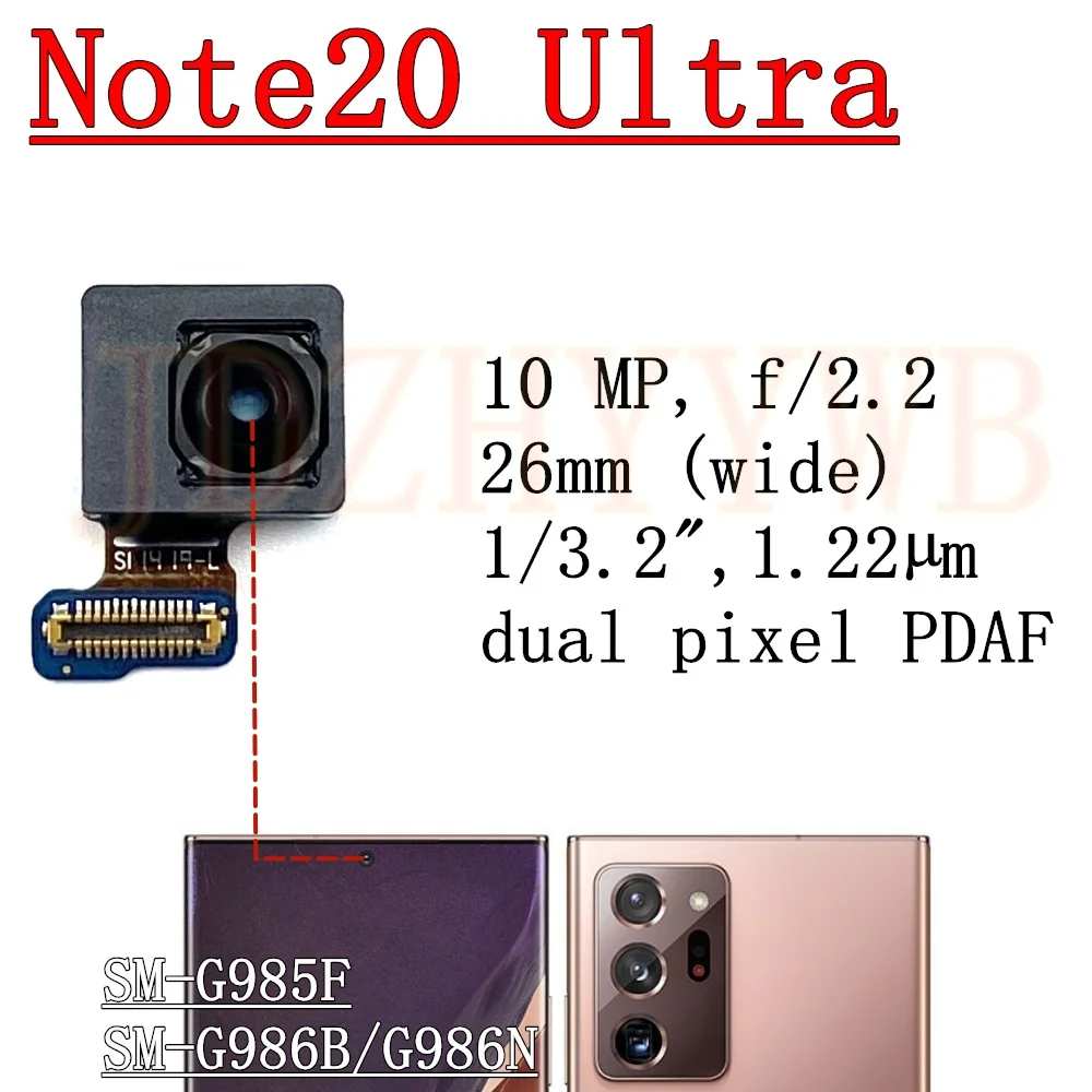 Front Rear Camera For Samsung Galaxy Note20 Ultra N985F N986B/U/N Frontal Selfie Wide Back Facing Main Camera Module Flex Cable