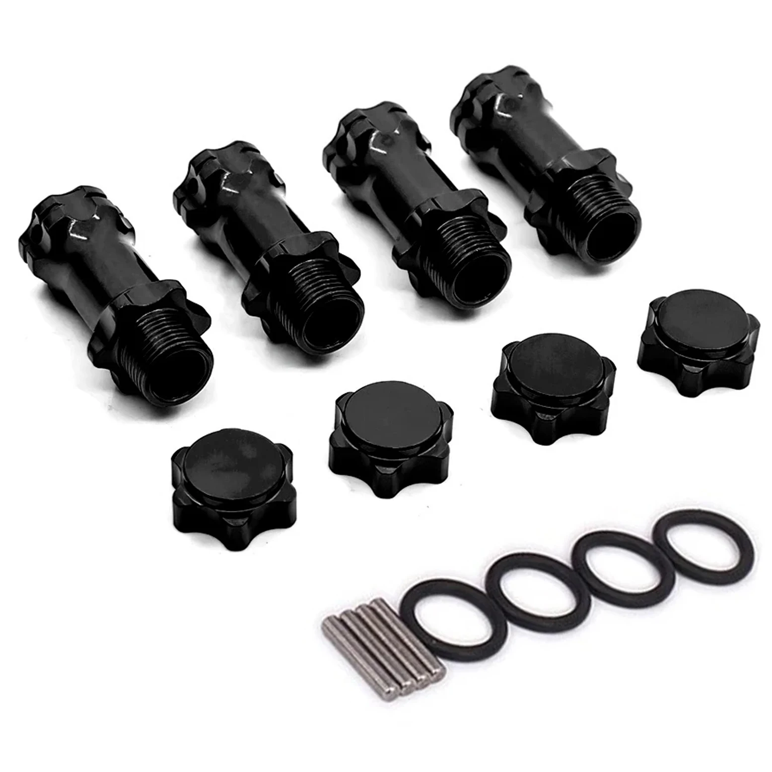 4Pack 17mm Ruota Mozzo Esagonale 30mm Adattatore di Estensione Mozzo di Azionamento con Tappo da 12mm per HSP Axial Traxxas Himoto 1/8 RC Car Buggy Truck