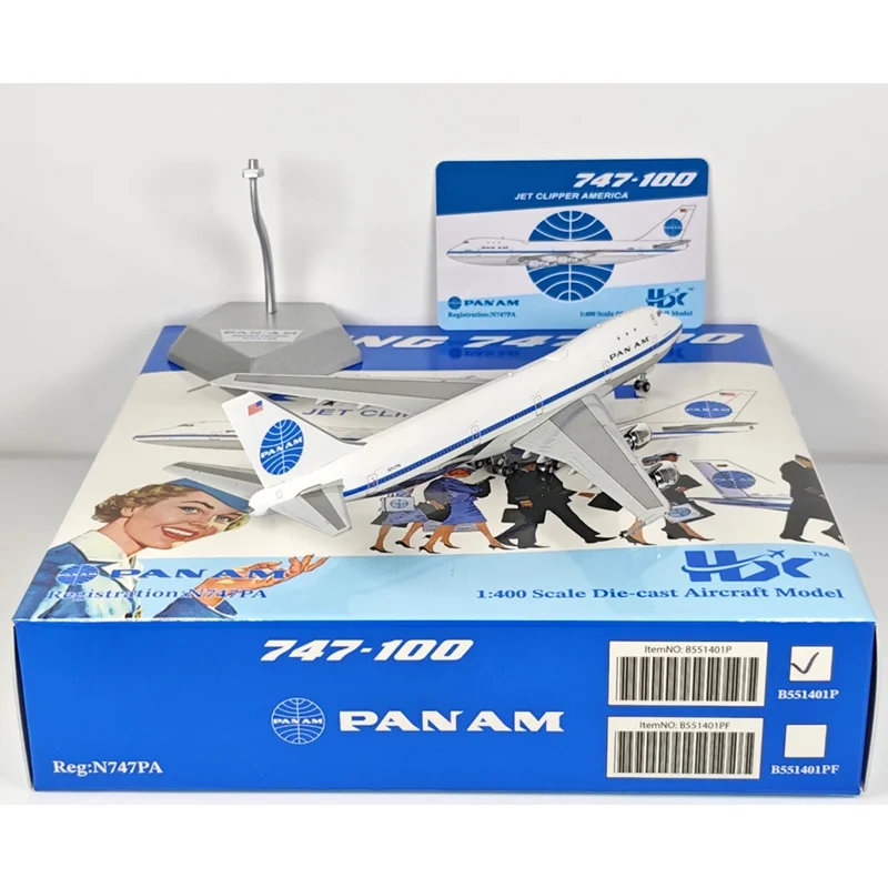 HX Diecast 1/400 Scale Pan Am B747-100 N735PA N732PA N733PA Alloy Aircraft Model Collectible Toy Ornament Decoration