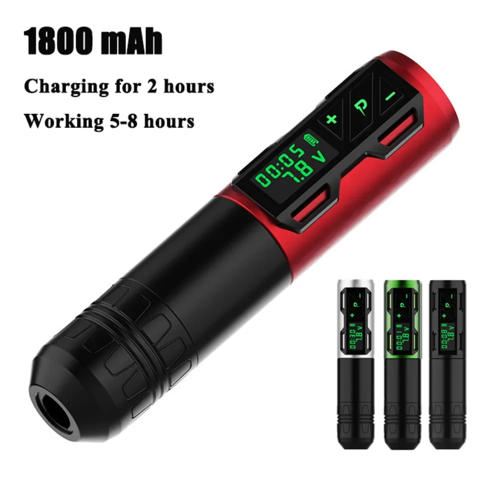 

1800mAh Professional Wireless Tattoo Machine Pen With Strong Motor LED Digital Display Rechargeable Battery Tattoo Artist Supply