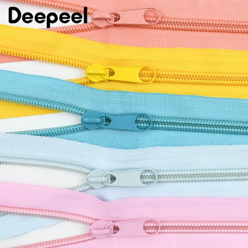 3/5/10Meters 3# 5# Nylon Zipper with Zips Pull Sliders for Bags Garment Decor Zippers Closure Repair Kit DIY Sewing Accessories