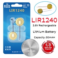 2-10PCSLIR1240 With Line Lithium Battery For Bluetooth Headset Mouse Welding Wire 3.6v Rechargeable Batteries