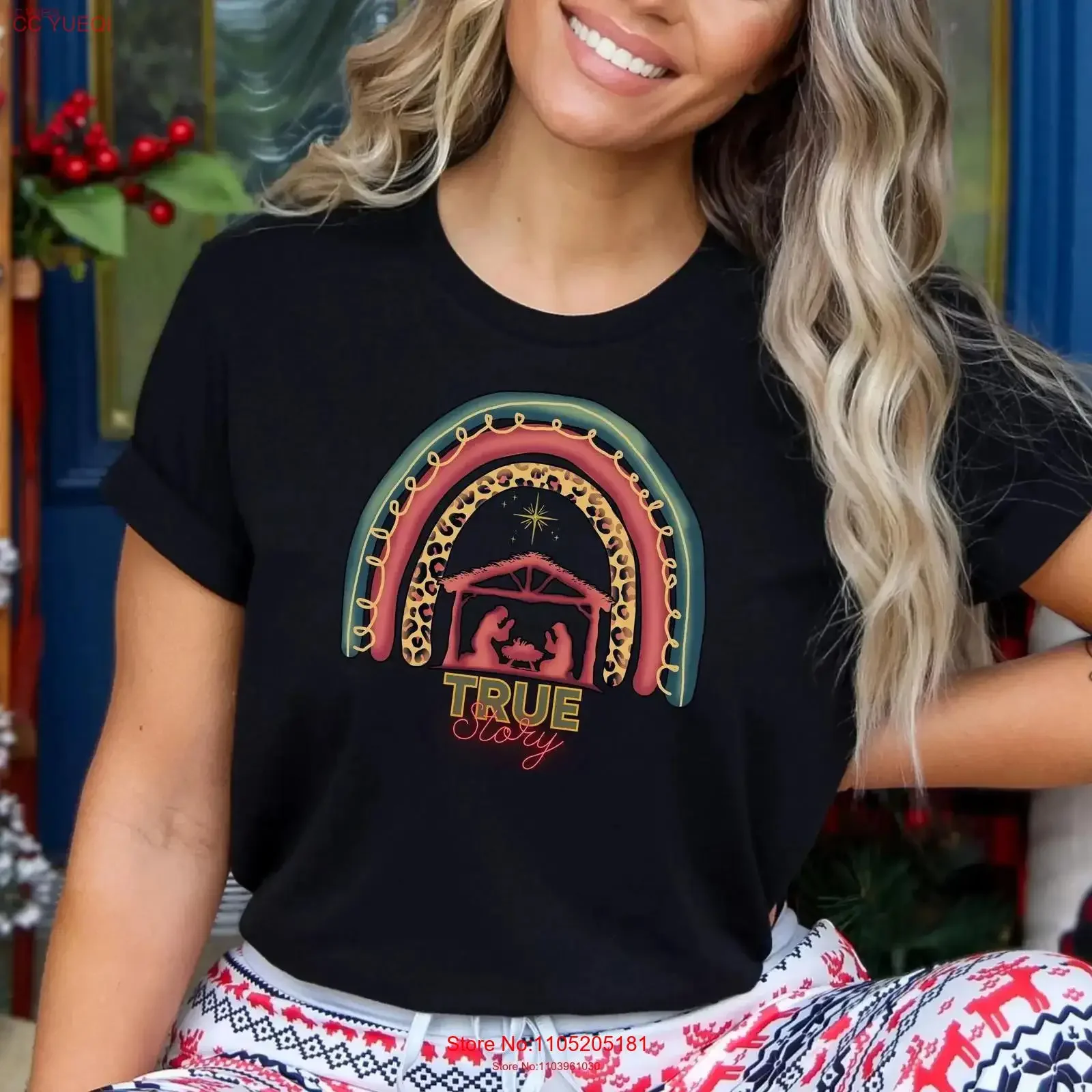 True Story Nativity T Shirt Faith Based Christmas SweaT scene Jesus is the reason Manger vintage Washed Casual