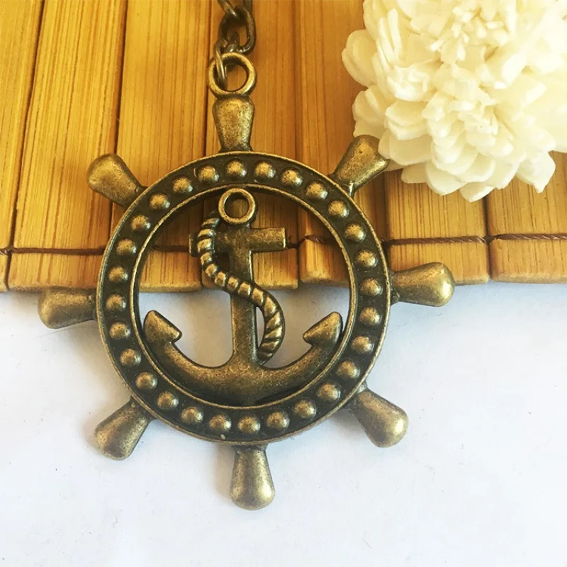 Portachiavi in metallo retrò portachiavi accessori in metallo personalizzazione del ciondolo portachiavi creativo a forma di barca memoriale di viaggio
