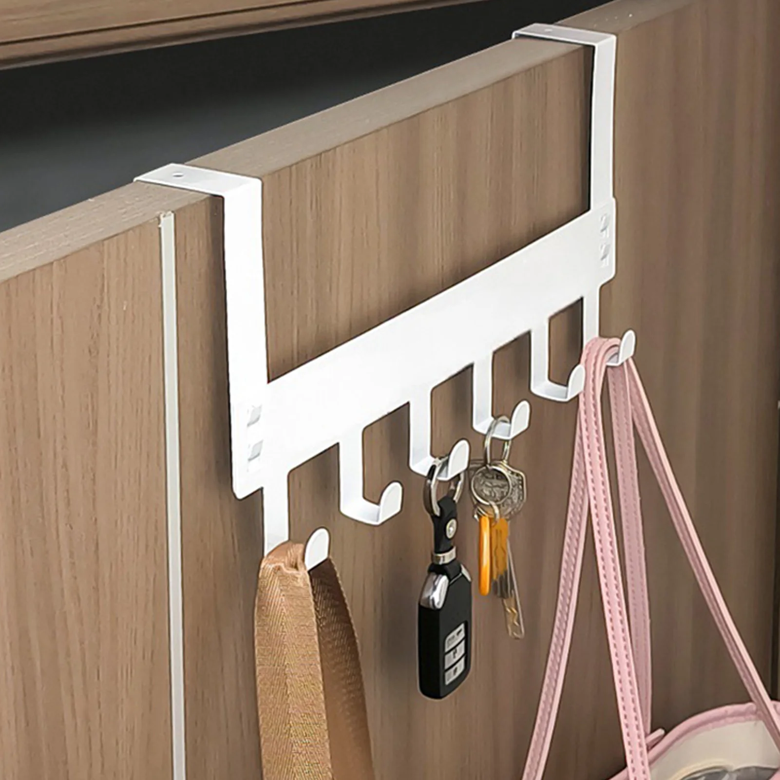 

Door Top Organizer Hooks Non Perforated Strong Load-bearing Storage Rack For Bag Keychain Clothes Hat Home Storage Supplies