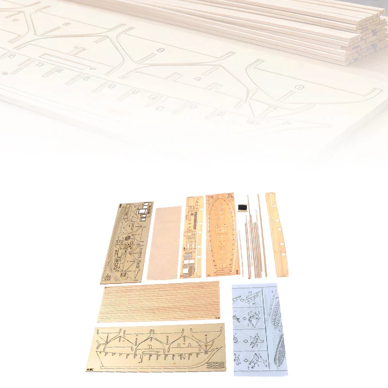 1:100 Halcon Wooden Sailing Boat Model DIY Kit Ship Assembly Decoration Gift