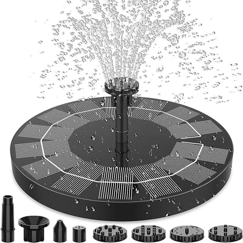 2.5W solar bird bath fountain pump, solar fountain pump for bird baths, for garden ponds swimming pools and aquariums