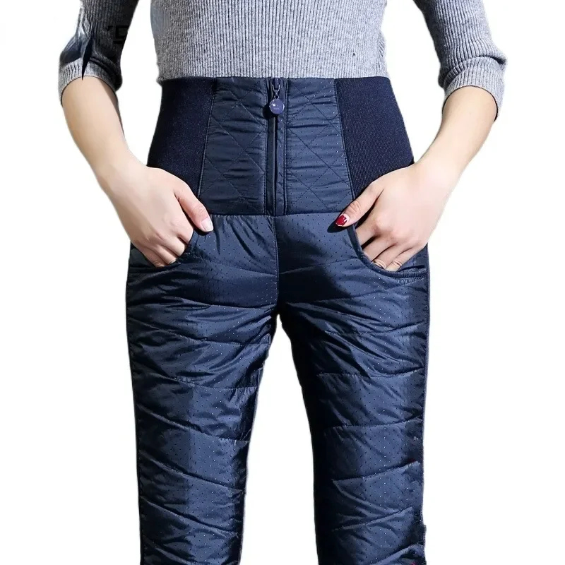 2024 New Fashion 4XL Big Size Women Winter Pencil Trousers High Waist Down Cotton Padded Warm Pants Female Slim Casual Pantaion