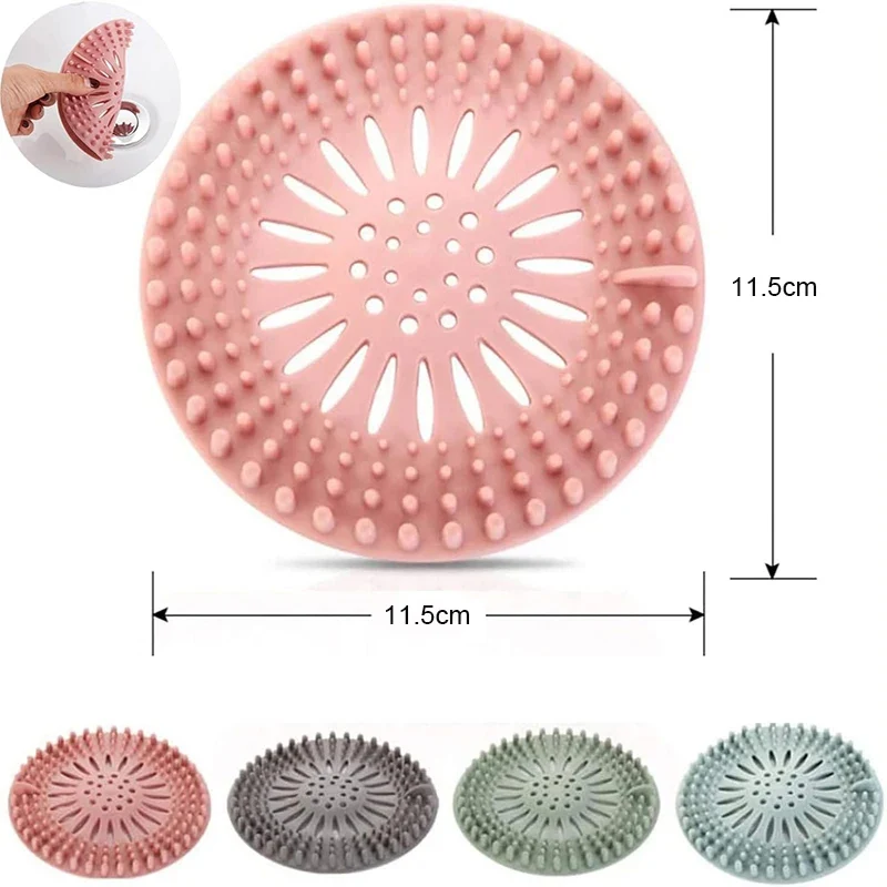 1Pcs Silicone Drain Strainer Shower Hair Catcher Hair Sewer Filter Floor Drain Strainer For Kitchen Bathroom Accessories