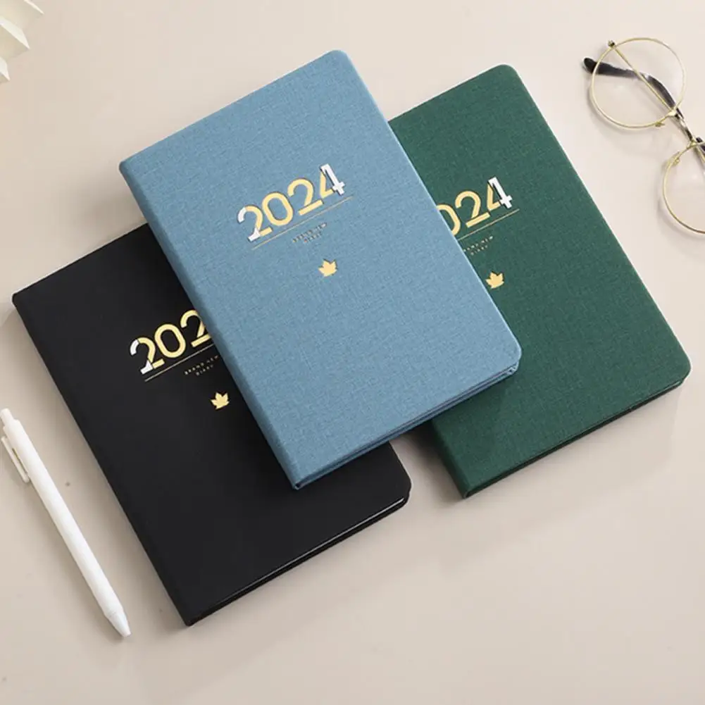 Agenda de piel sintética para reuniones, Agenda con estilo, organizador de citas, planificador mensual A5, cuaderno con alambre para una eficiencia, 2024