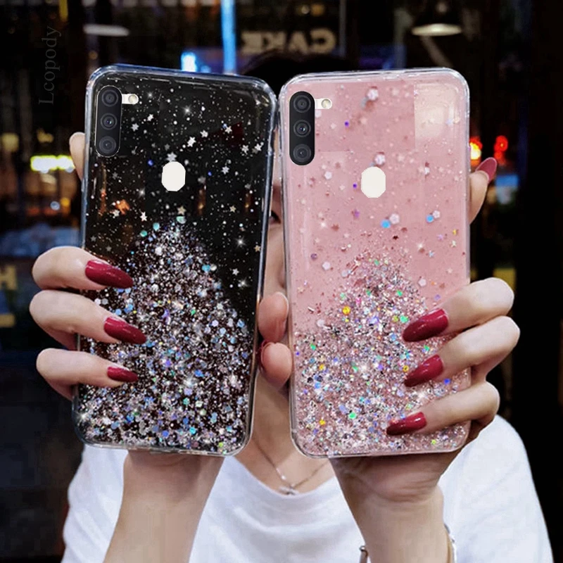 Bling Glitter Phone Case For Samsung galaxy  A11 A 11 A115F A115F/DS Soft Full Cover For Samsung A11 SM-A115F/DS Back cover CAPA