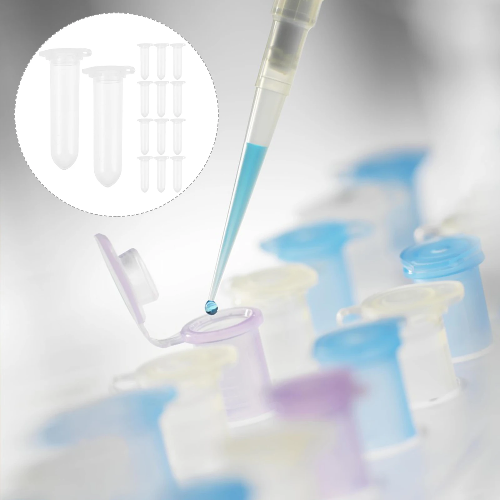 

500 pcs Tubes with Caps Leak-Proof Laboratory Plastic Sample Storage Micro Tubes Portable Sturdy Sealed Test Tube