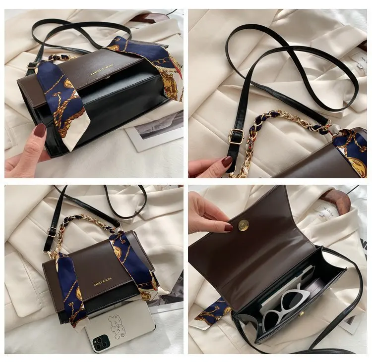 Women Bags Korean Style Fashion Small Bag New Chain Small Square Bag Portable Shoulder Messenger Bag for Party
