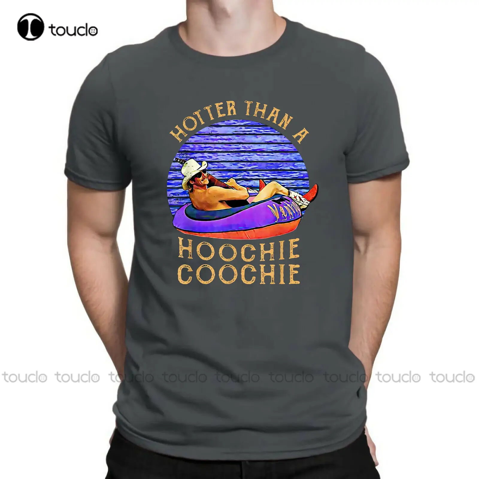 Hotter Than A Hoochie Coochie 90S Country Music Lover Funny Design Men'S T-Shirt Newest Cotton Brand 3D Printed T-Shirt