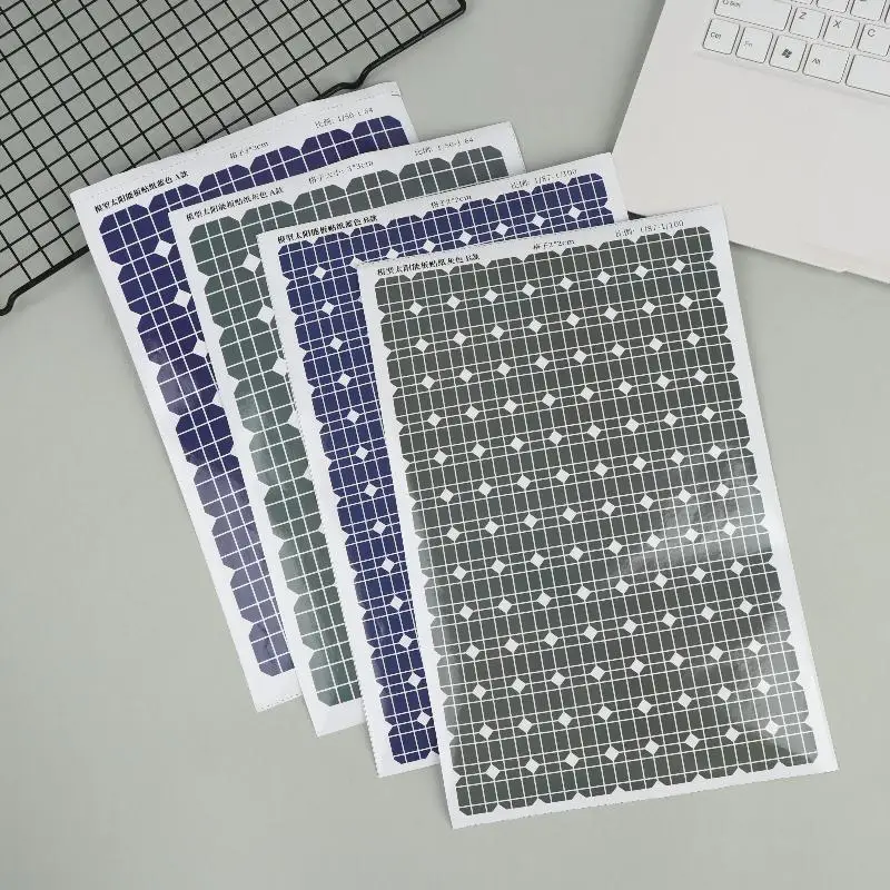 【Gray/Blue Photovoltaic Board Simulation Stickers Diy Modeling Solar Panel Sticker Belt Back Glue Cannot Be Generated】