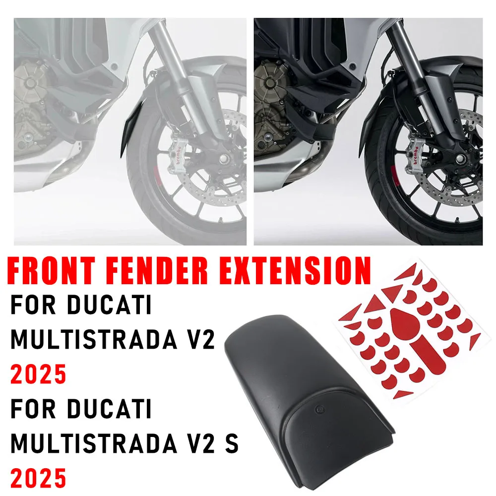 مناسبة ل Ducati Multistrada V2/V2S 2025 الجبهة الحاجز تمديد واقي من الطين حامي دراجة نارية الملحقات جديد أسود