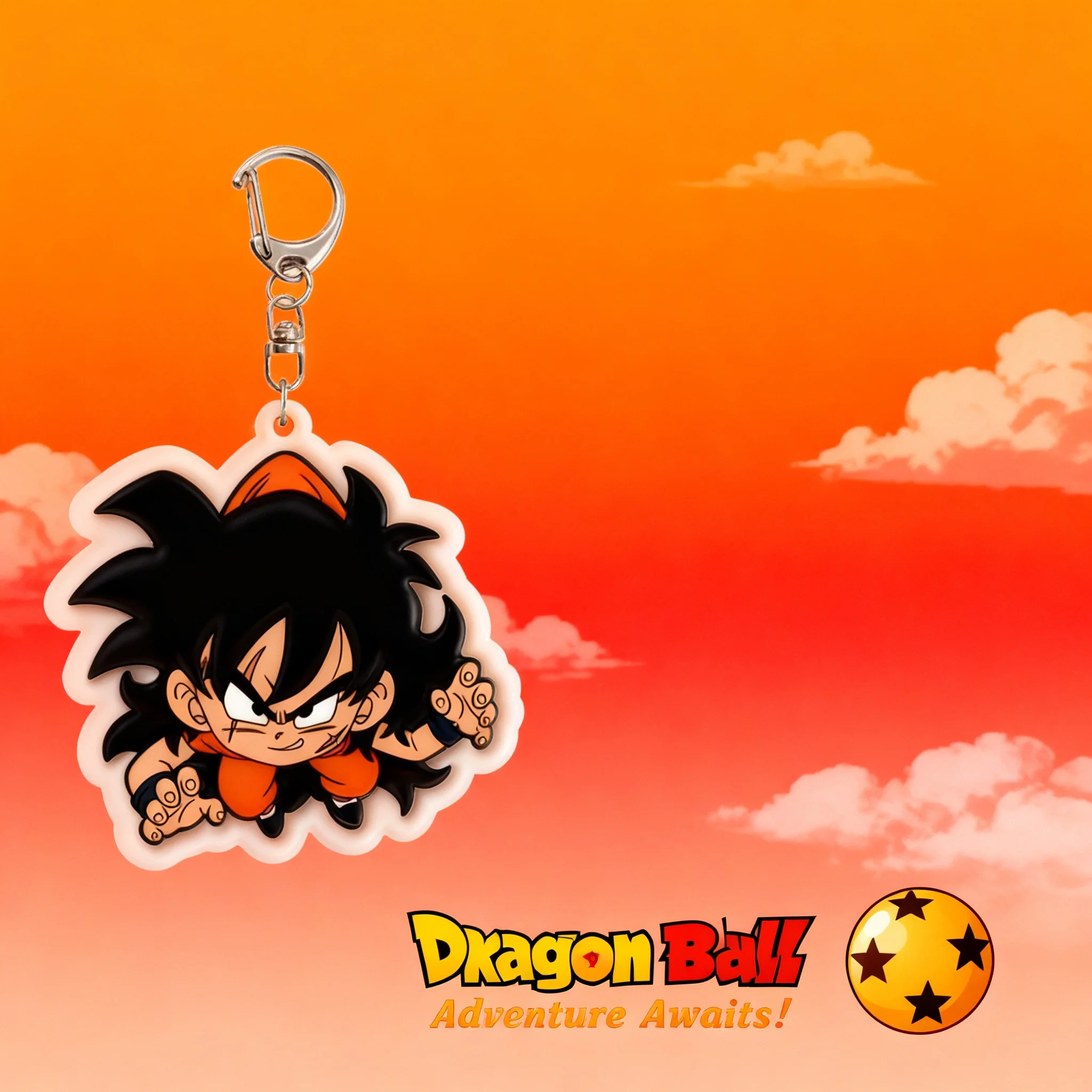 

Dragon Ball Goku Anime Keychain Acrylic Transparent Double Sided Printed Cartoon Pendant Accessory Cross Border Ready Stock