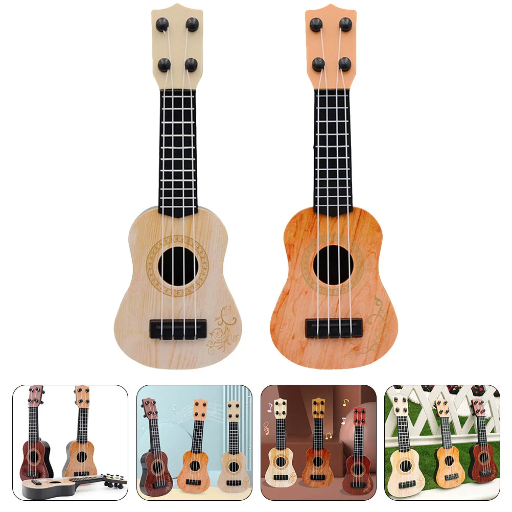 Mini jouets ukulélé pour enfants, guitares pour tout-petits, jouets modèles, 2 pièces