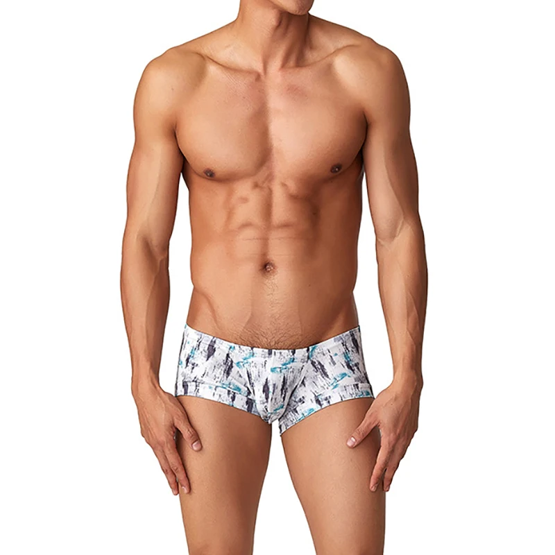 

Men Boxer Shorts Printed Underwear Briefs Low Waist Bugle Pouch Seamless Boxershorts Panties Trunks Breathable Underpants 2XL