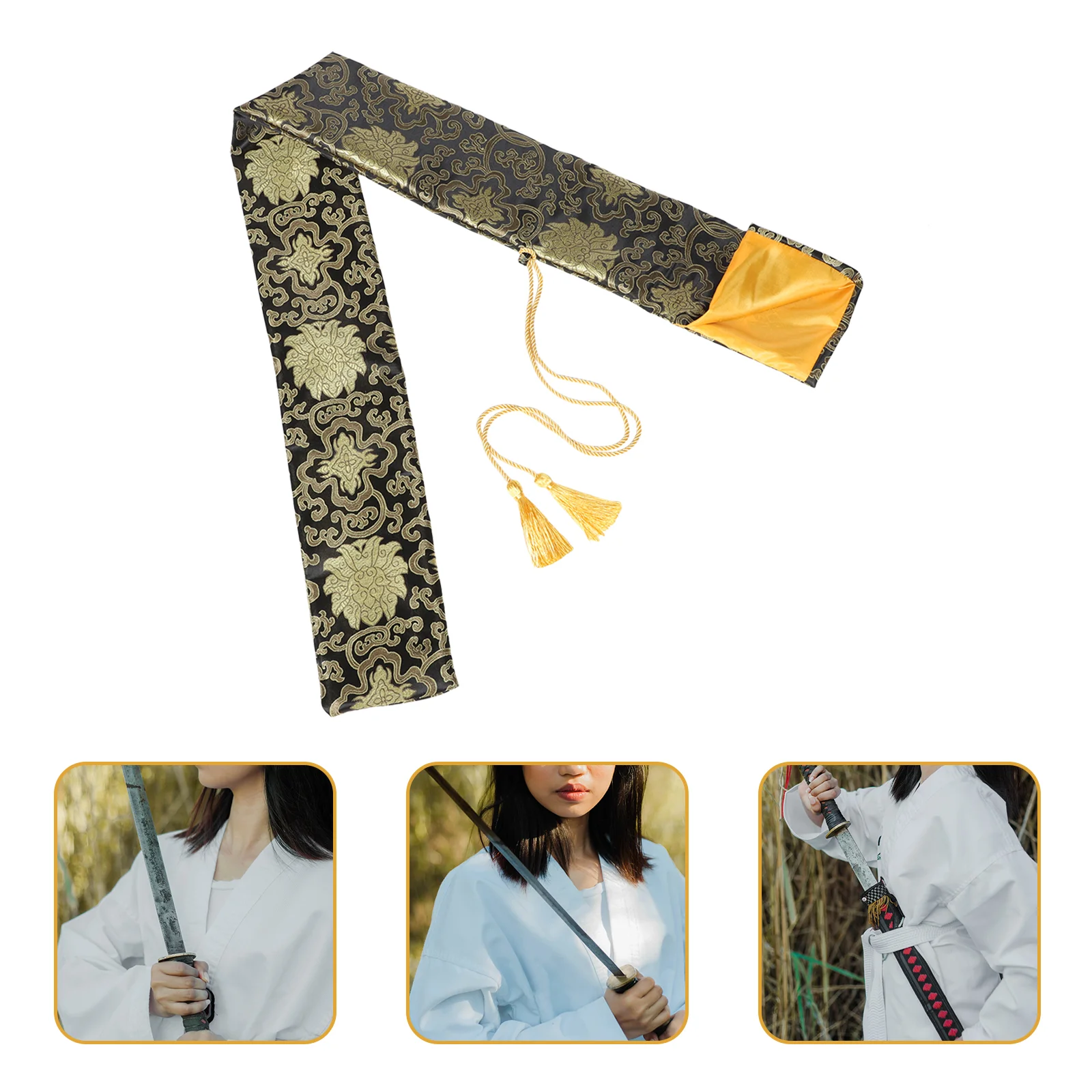 

Long Silk Sword Bag Storage Bags Samurai Swords Protective Cover 135x12cm Exquisite for