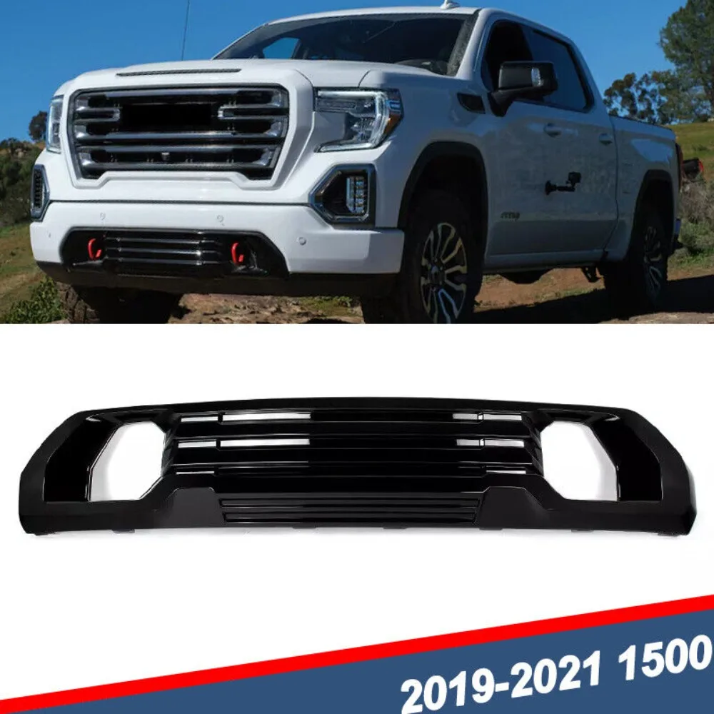 

Fit 2019-2021 GMC Sierra 1500 AT4/Denali Black Front Lower Bumper Filler Grille United States