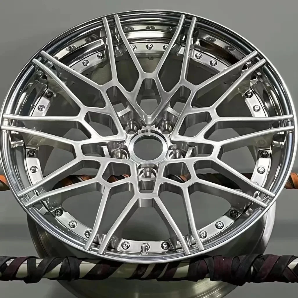 JZ CNC Car Custom 2-Piece 5x120 5x112 Alloy Rim 17-26 Inch forged wheel polished and  brushed for m3 x3m x7