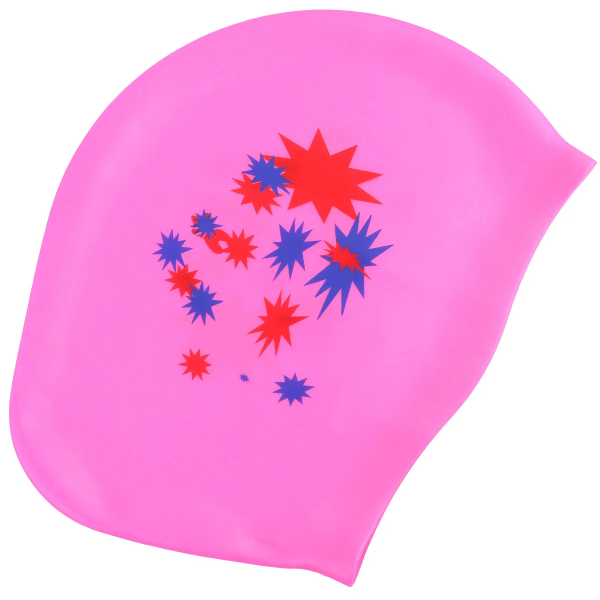 

Silicone Swimming Cap Waterproof Star Pattern Black Random Style for Women Female Long Hair Ear Protection Swim Hat