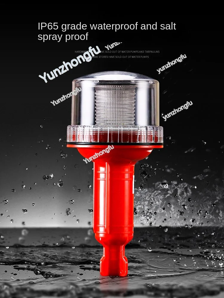 Imagem -02 - Marine Led Solar Beacon Luz Barco Luz Aeronáutica Três Cores Flash Posicionamento Luz Aviso Noturno