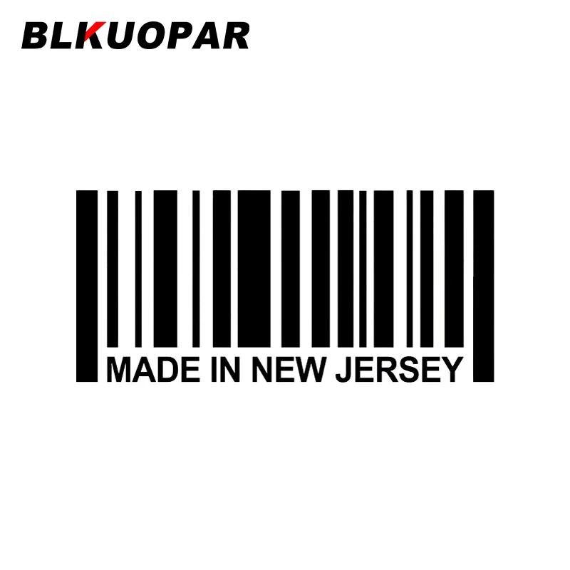 

BLKUOPAR Barcode Made In Jersey Car Stickers Custom Country Decal Fashion Die Cut Windows Bumper Motorcycle Car Door Protector