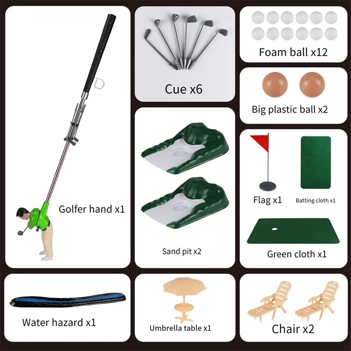 Mini Golf Game Mini Golf Club Doll Set Indoor Parent-Child Games Children'S Educational Plastic Toys Golf Toys Green