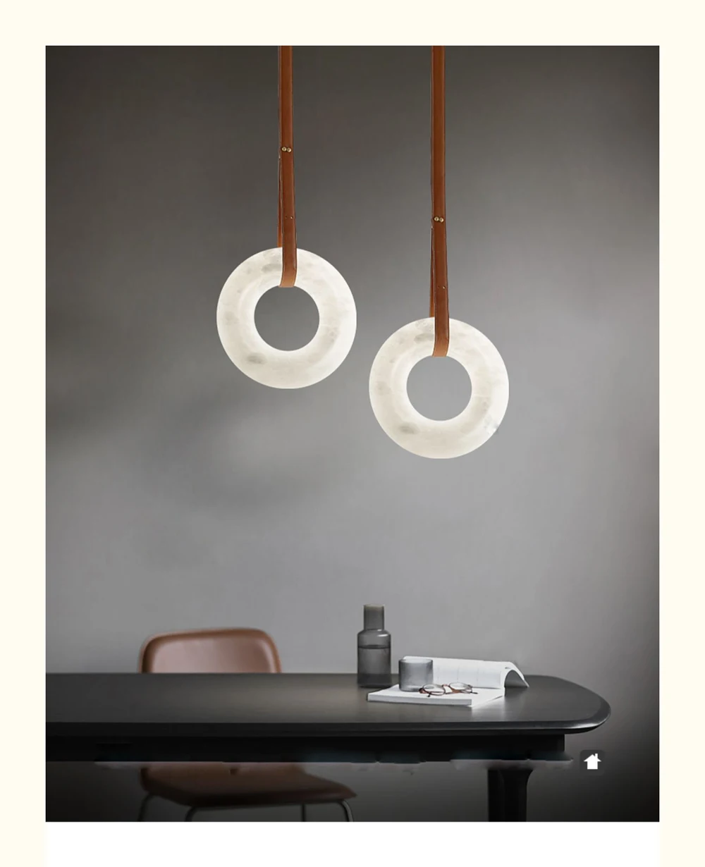 Marble Ring Brown Dark Leather Pendant Lights