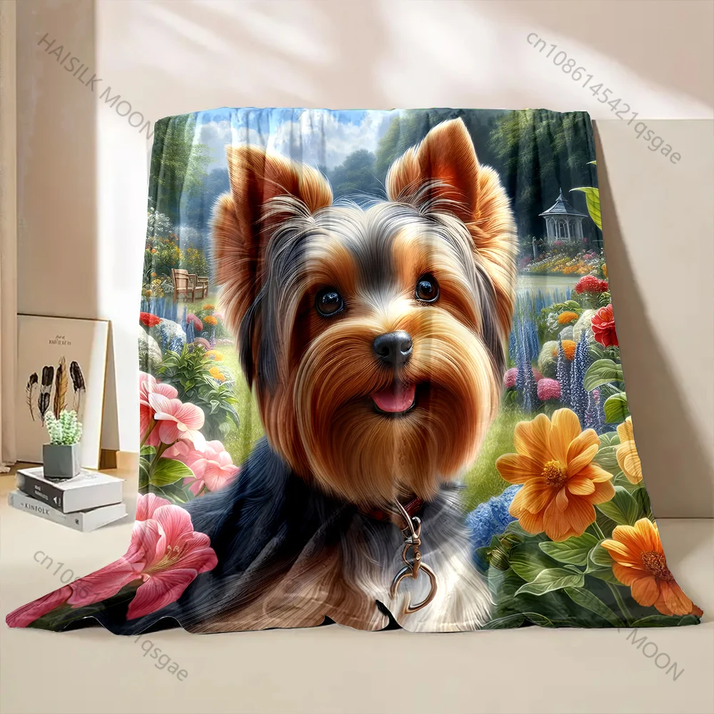 Outdoor Kids Yorkshire - 1pc yorkshire terrier padrão floral cobertor