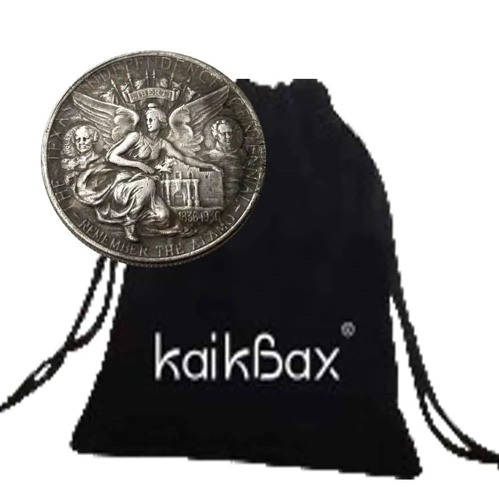 Moeda de Bolso Comemorativa com Bolsa de Presente, US Texas Half-Dollar, Fun Couple Art Coin, Implantação de boate, Boa Sorte, 1934, Luxo