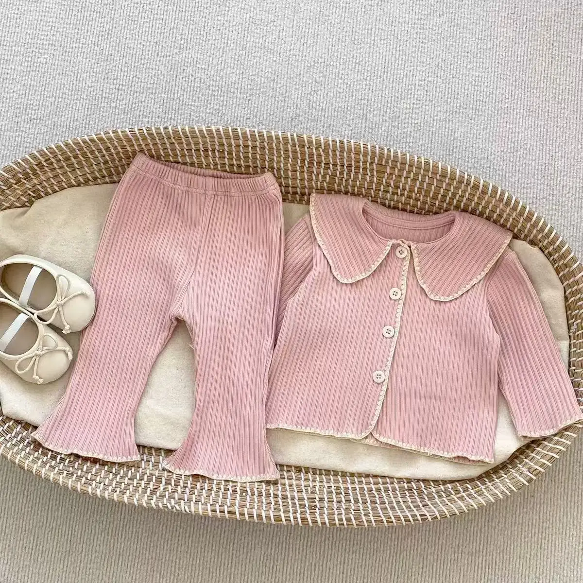 5474-baby-clothing-set-autumn-new-knitted-girl's-suit-lapel-long-sleeve-cardigan-pant-0-3year-kid's-two-piece-suit