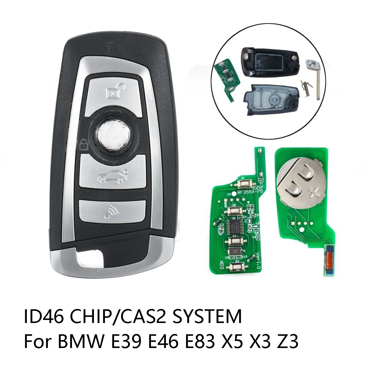 315MHz pilot zdalnego klucz składany z systemem ID46 Chip CAS2 HU92 Blade 4 przyciski dla-BMW E39 E46 E83 x 5x3