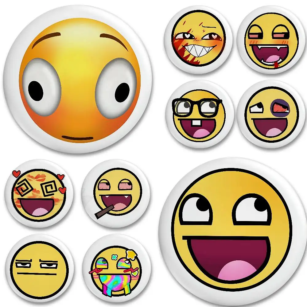 مضحك الرموز التعبيرية لطيف شارات لينة زر دبوس مشرق مطبوعة أيقونة هدية للأصدقاء شارة طوق بروش التلبيب دبوس معدني #1