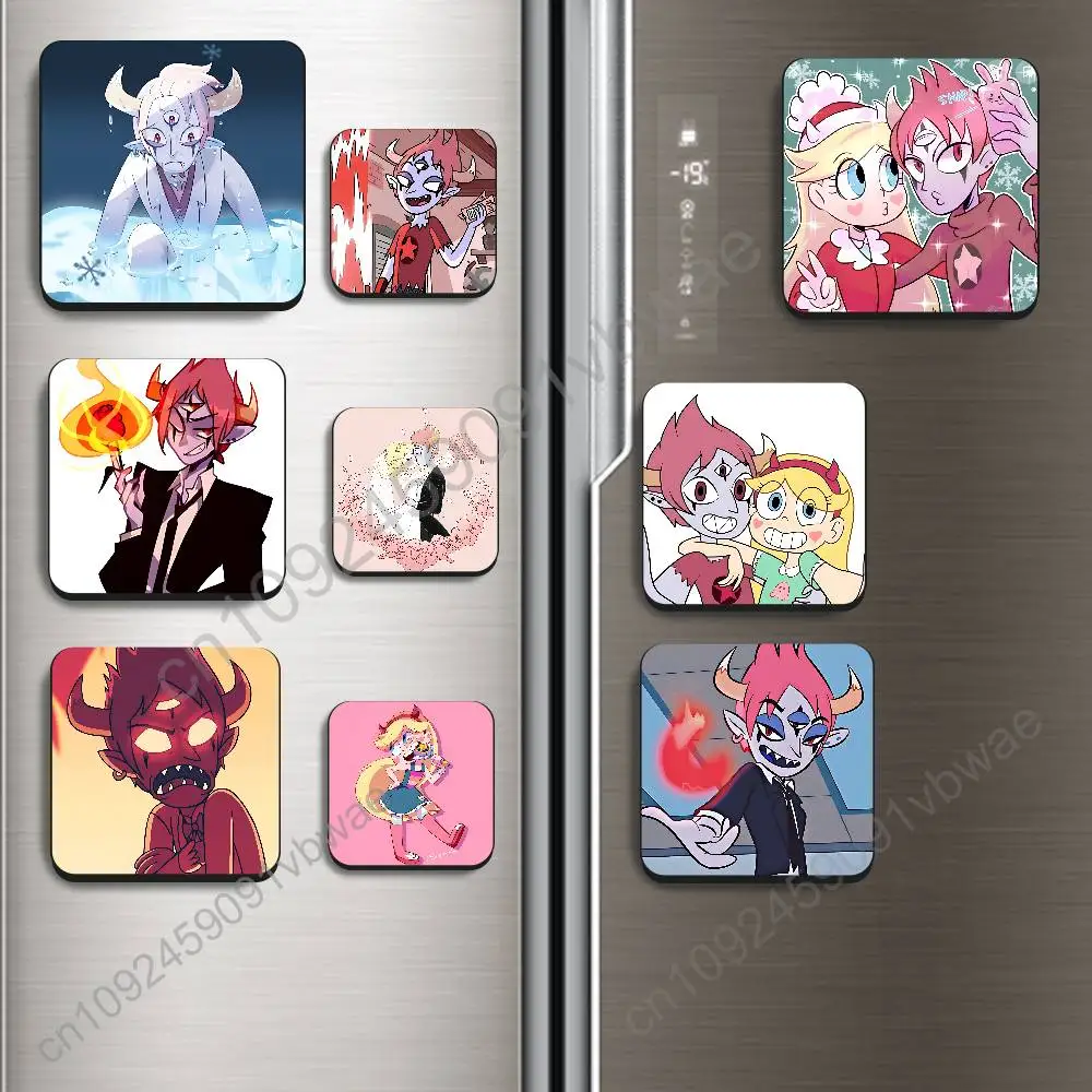 Tom Lucitor SVTFOE Star Butterfly Black Square Plastic Fridge Magnet, for Magnetic Sticker No Trace Left Durable Smooth Textured
