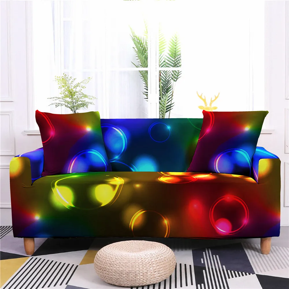 Neon Lights Elastic Sofa Cover 1/2/3/4 Seater Slipcover for Living Room Sectional Stretch Couch Cover Funda Sofa Housse Canapé