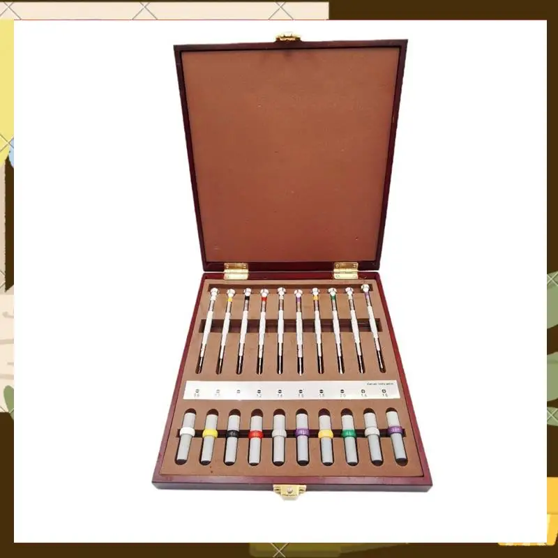 

10PCS Watch Repair Screwdrivers With Weight Sleeves In Wooden Box-ABNJ