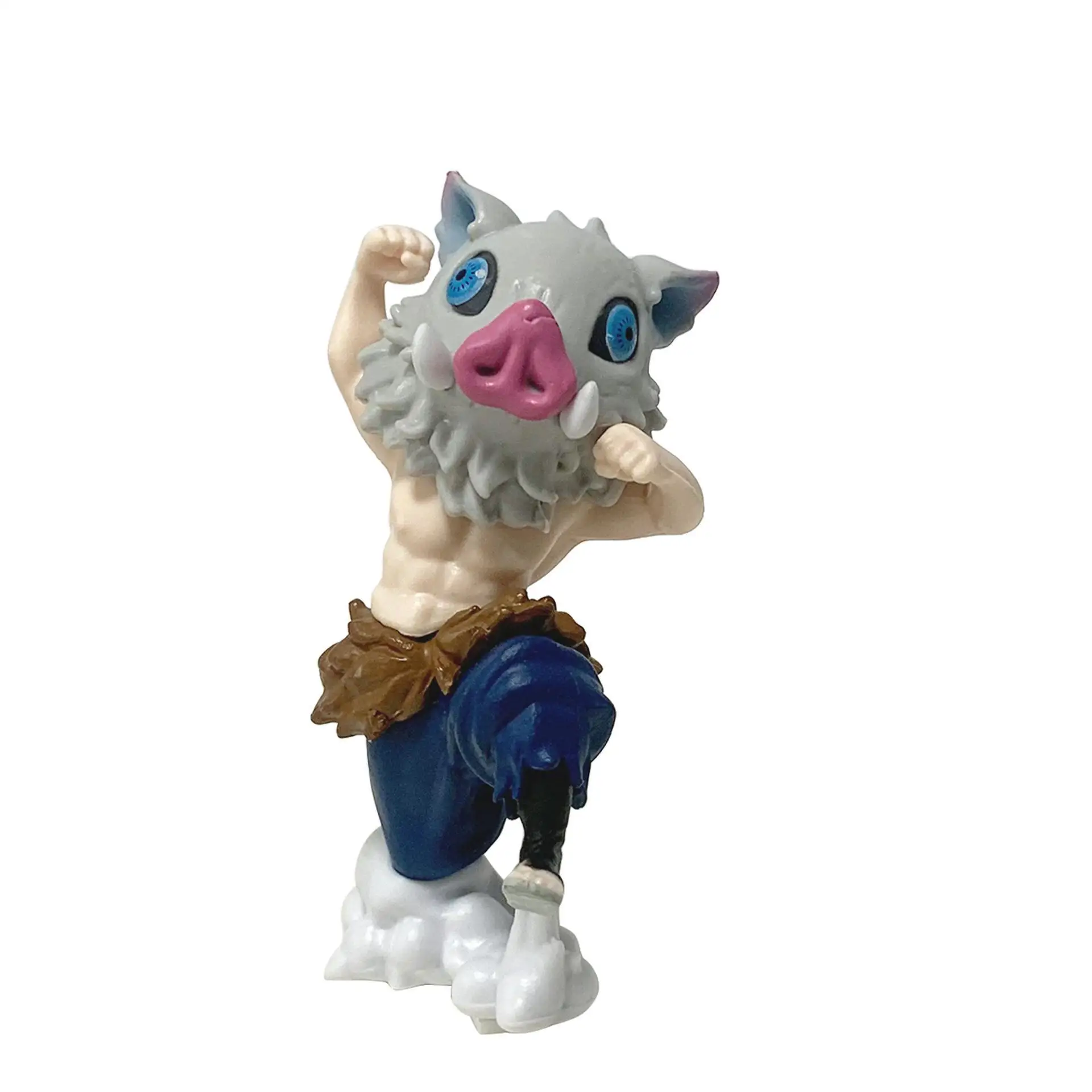 Q Version Demon Slayer Mini Figure 5.5-9.5cm Zenitsu Inosuke Funny Figurine Anime Car Ornaments