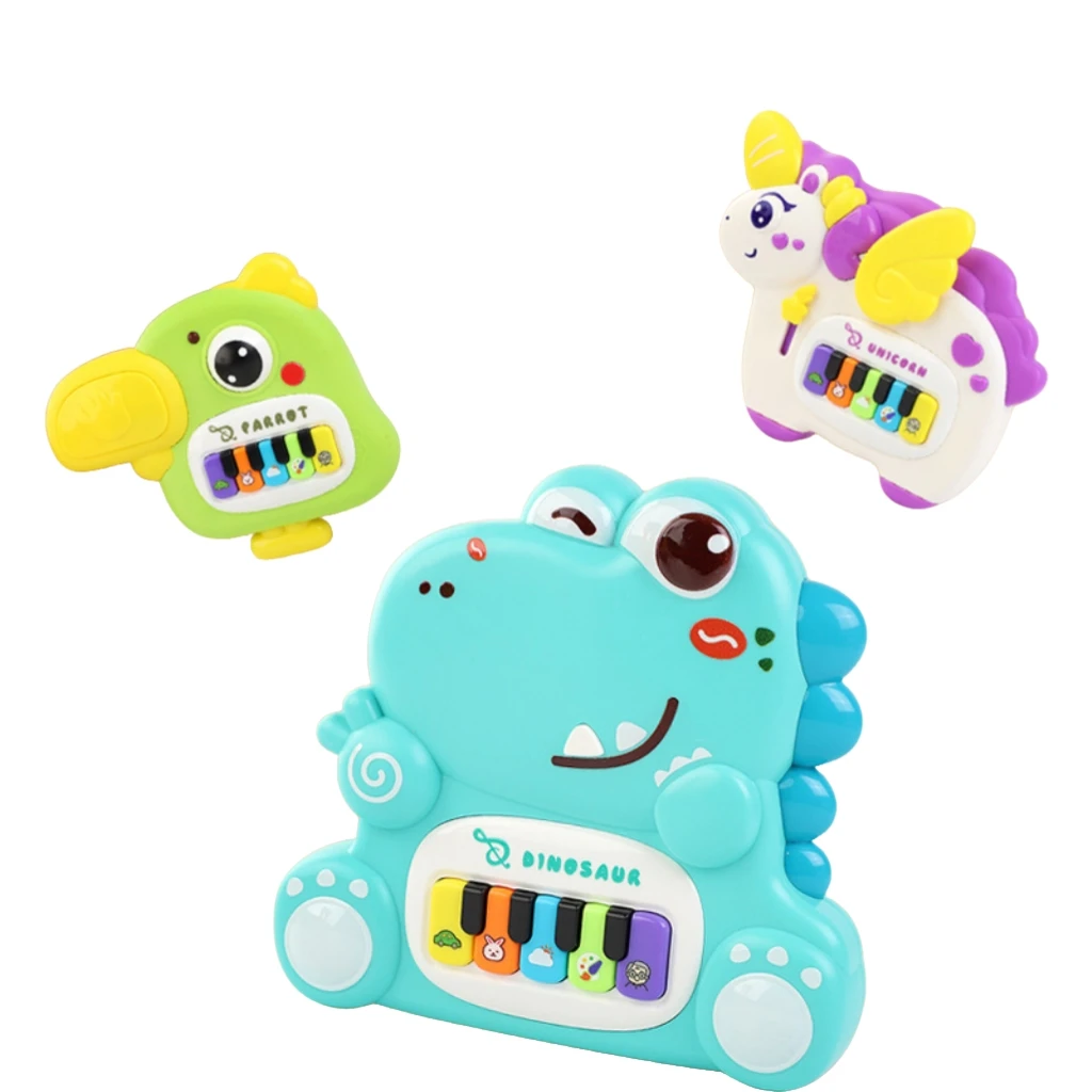 لطيف يونيكورن الطوقان ديناصور على شكل لوحة المفاتيح الإلكترونية للأطفال ABS المواد التعليم المبكر ألعاب التنوير الموسيقية للجنسين #1